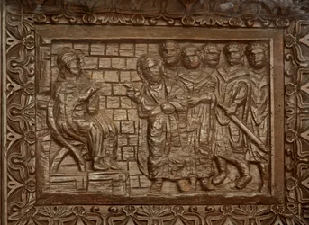 Paneel van 5C deur: het oordeel van Jezus